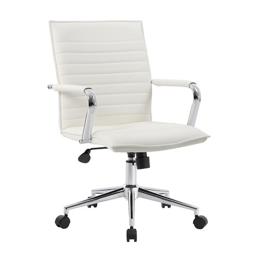 Boss White Vinyl Hospitality Chair (B9533C-WT)