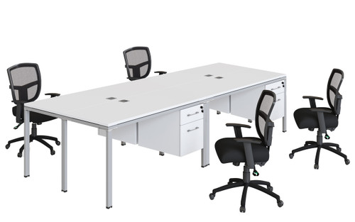 Simple System Desk Configuration – 60″ × 24″ – White (SGSD016-101-WT)