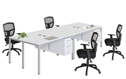 Simple System Desk Configuration – 66″ × 24″ – White (SGSD016-102-WT)