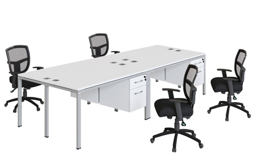 Simple System Desk Configuration – 71″ × 30″ – White (SGSD016-203-WT)