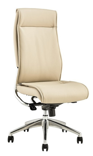 Alto High Back Executive Sand Bonded Leather Chair, Chrome Base without Arms (CD-2103HS-NA), main product view (CD-2103HS-NA)