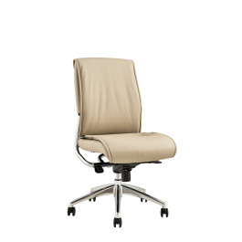 Alto Mid Back Executive Sand Bonded Leather Chair, Chrome Base without Arms (CD-2103MS-NA), alternate view 3 (CD-2103MS-NA)