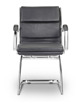 Livello Visitor Black Bonded Leather Chair, Chrome Base (2 Per Carton) (CD-307GB (2)) Livello Visitor Black Bonded Leather Chair, Chrome Base (2 Per Carton) (CD-307GB (2))