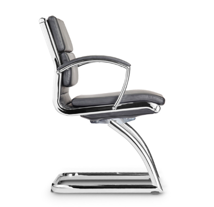 Livello Visitor Black Bonded Leather Chair, Chrome Base (2 Per Carton) (CD-307GB (2)) Livello Visitor Black Bonded Leather Chair, Chrome Base (2 Per Carton) (CD-307GB (2))