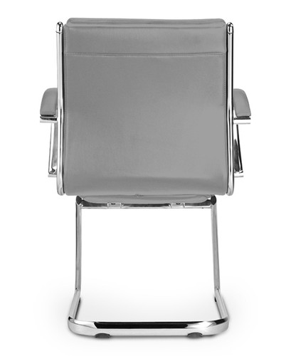 Livello Visitor Grey Bonded Leather Chair, Chrome Base (2 Per Carton) (CD-307GG (2))