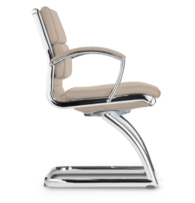Livello Visitor Sand Bonded Leather Chair, Chrome Base (2 Per Carton) (CD-307GS (2)) Livello Visitor Sand Bonded Leather Chair, Chrome Base (2 Per Carton) (CD-307GS (2))
