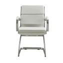 Livello Visitor White Bonded Leather Chair, Chrome Base (2 Per Carton) (CD-307GW (2))