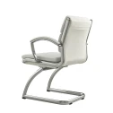 Livello Visitor White Bonded Leather Chair, Chrome Base (2 Per Carton) (CD-307GW (2))