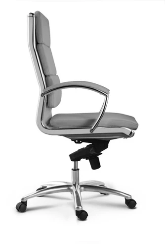 Livello High Back Executive Grey Bonded Leather Chair, Chrome Frame and Base (2 Per Carton) (CD-307HG (2))