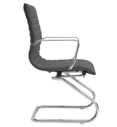 Zetti Visitor Grey Bonded Leather Chair, Chrome Base (2 Per Carton) (CD-309GG (2)) Zetti Visitor Grey Bonded Leather Chair, Chrome Base (2 Per Carton) (CD-309GG (2))
