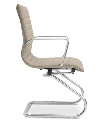 Zetti Visitor Sand Bonded Leather Chair, Chrome Base (2 Per Carton) (CD-309GS (2)) Zetti Visitor Sand Bonded Leather Chair, Chrome Base (2 Per Carton) (CD-309GS (2))