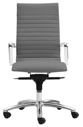 Zetti High Back Executive Grey Bonded Leather Chair, Chrome Base (2 Per Carton) (CD-309HG (2)) Zetti High Back Executive Grey Bonded Leather Chair, Chrome Base (2 Per Carton) (CD-309HG (2))