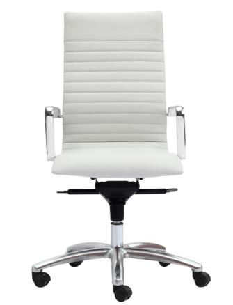 Zetti High Back Executive White Bonded Leather Chair, Chrome Base (2 Per Carton) (CD-309HW (2)) Zetti High Back Executive White Bonded Leather Chair, Chrome Base (2 Per Carton) (CD-309HW (2))