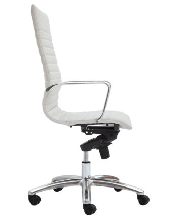 Zetti High Back Executive White Bonded Leather Chair, Chrome Base (2 Per Carton) (CD-309HW (2)) Zetti High Back Executive White Bonded Leather Chair, Chrome Base (2 Per Carton) (CD-309HW (2))
