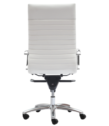 Zetti High Back Executive White Bonded Leather Chair, Chrome Base (2 Per Carton) (CD-309HW (2)) Zetti High Back Executive White Bonded Leather Chair, Chrome Base (2 Per Carton) (CD-309HW (2))