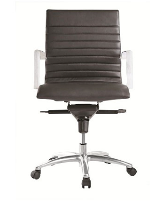 Zetti Mid Back Executive Black Bonded Leather Chair, Chrome Base (2 Per Carton) (CD-309MB (2)) Zetti Mid Back Executive Black Bonded Leather Chair, Chrome Base (2 Per Carton) (CD-309MB (2))