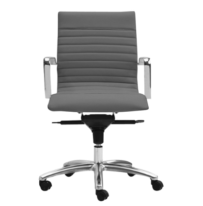 Zetti Mid Back Executive Grey Bonded Leather Chair, Chrome Base (2 Per Carton) (CD-309MG (2)) Zetti Mid Back Executive Grey Bonded Leather Chair, Chrome Base (2 Per Carton) (CD-309MG (2))