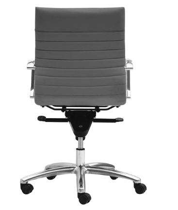 Zetti Mid Back Executive Grey Bonded Leather Chair, Chrome Base (2 Per Carton) (CD-309MG (2)) Zetti Mid Back Executive Grey Bonded Leather Chair, Chrome Base (2 Per Carton) (CD-309MG (2))