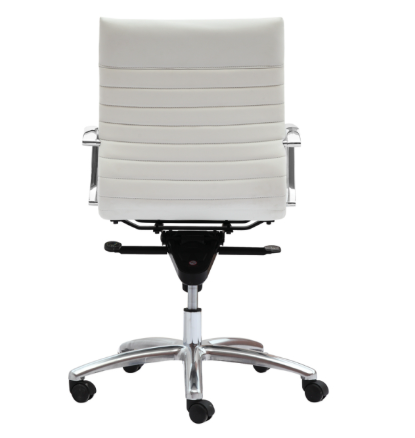 Zetti Mid Back Executive White Bonded Leather Chair, Chrome Base (2 Per Carton) (CD-309MW (2)) Zetti Mid Back Executive White Bonded Leather Chair, Chrome Base (2 Per Carton) (CD-309MW (2))