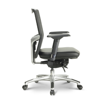 Argento Series - Ergonomic Executive Task Chair, Black Mesh Back, Tungsten Base, Black Bonded Leather Seat (CD-5B) Argento Series - Ergonomic Executive Task Chair, Black Mesh Back, Tungsten Base, Black Bonded Leather Seat (CD-5B)