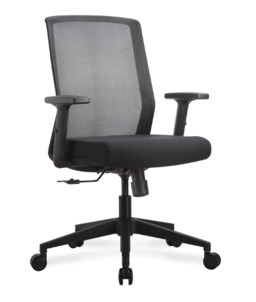 Concetto Ergonomic Task Chair, Mesh Back, Black Fabric Seat, Adjustable Arms, Black Nylon Base (CD-611B)