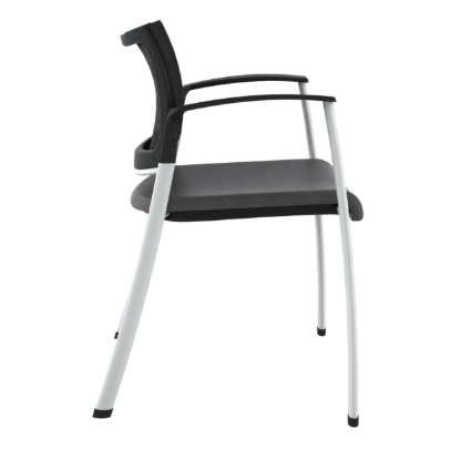 Spazio Visitor Black Mesh Chair Tungsten Frame Black Leather Seat (CD-841B-T (4)) Spazio Visitor Black Mesh Chair Tungsten Frame Black Leather Seat (CD-841B-T (4))
