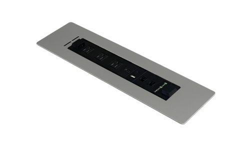 Electrified Power/Data Module Including 3 Power Receptacles, 3 Outlet, HDMI, USB A+C, Dual CAT6 (CD-FPDM-S-1)