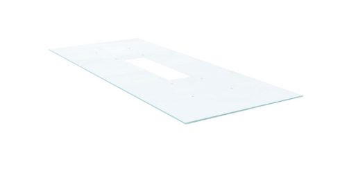 Glass Top for 78X32 Rectangular Conference Table + Modesty, Shelves and Hardware. Pure White Glass. -Miele (CD-GCT7832-1-MI)