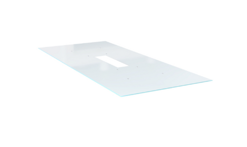 Glass Top for 95"X42" Rectangular Conference Table + Modesty, Shelves and Hardware. Pure White Glass. - Espresso (CD-GCT9542-1-E)