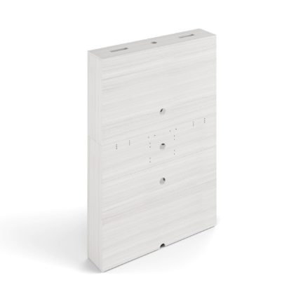 Media wall center, access doors, adjustable height panels, wire management access (must be attached to a wall), 48"W*10"D*69"H Blanc De Gris (CD-MWU-BDG)