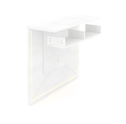 Square Front Overlay for Reception Desk, 2 Pigeon Holes, Built in Adjustable LED Lights Blanco (CD-P-REC-CONV1-OVDESK-PH-B)