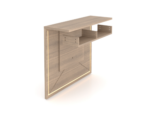 Square Front Overlay for Reception Desk, 2 Pigeon Holes, Built in Adjustable LED Lights Noce (CD-P-REC-CONV1-OVDESK-PH-N)