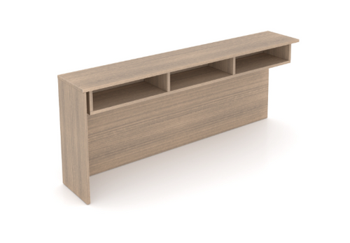 Transactional Rectangular Overlay with 3 Pigeon Holes for Reception Desk Return, Non Handed Noce (CD-P-REC-CONV2-RET-PH-N)