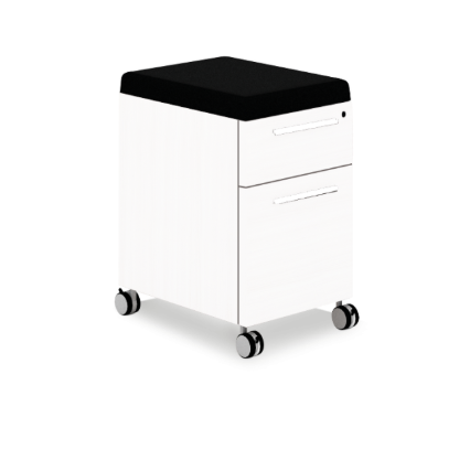 Deluxe Mobile Box/File Pedestal Blanco Laminate, Black Fabric SM-2327 (B) Included (CD-P20MBF-B)