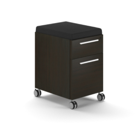 Deluxe Mobile Box/File Pedestal Espresso Laminate, Black Fabric SM-2327 (B) Included (CD-P20MBF-E)