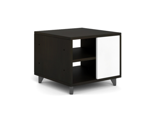 Potenza Laminate End Table with Blanco Front Panels, Espresso. 1 Adjustable Shelf (CD-P242420LET-E)