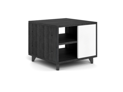 Potenza Laminate End Table with Blanco Front Panels, Grigio. 1 Adjustable Shelf (CD-P242420LET-G)