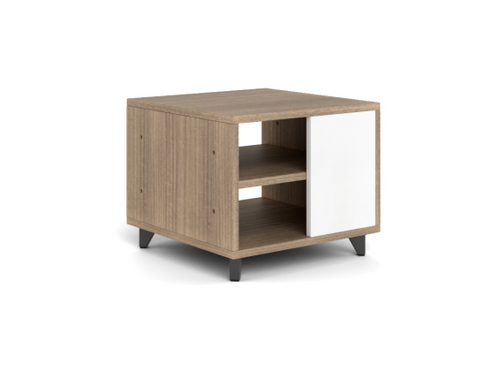 Potenza Laminate End Table with Blanco Front Panels, Noce. 1 Adjustable Shelf (CD-P242420LET-N)