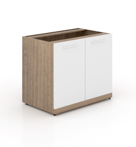 2 Door Storage Cabinet w/O Top, Noce Laminate 34'W (Body) (CD-P3422S-B-N)