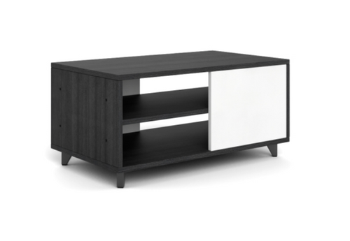 Potenza Laminate Coffee Table with Blanco Front Panels, Grigio. 1 Adjustable Shelf (CD-P422416LCT-G)