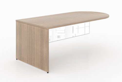 Bullet End Desk with White Modesty Panel (1/2), Noce (CD-P7236BED-1-N-PW)