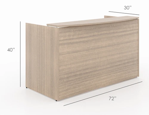 Inside Curved Reception Desk Shell, Espresso Laminate (CD-P7236RD-E)