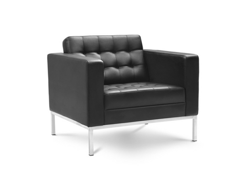 Piazza Lounge Black Bonded Leather Chair (CD-PIAZZA1B)