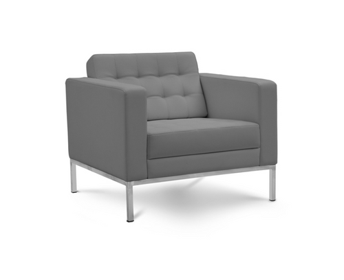 Piazza Lounge Grey Bonded Leather Chair (CD-PIAZZA1G)