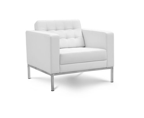 Piazza Lounge White Bonded Leather Chair (CD-PIAZZA1W)