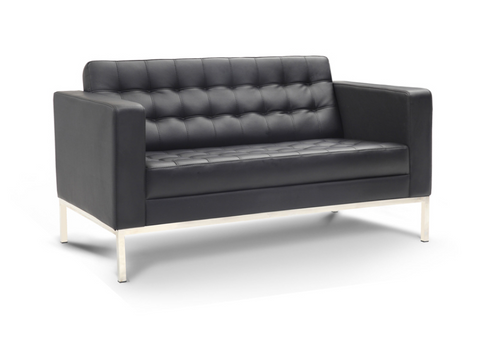 Piazza Love Seat Black Bonded Leather (CD-PIAZZA2B) Piazza Love Seat Black Bonded Leather (CD-PIAZZA2B)