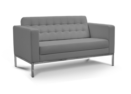Piazza Love Seat Grey Bonded Leather (CD-PIAZZA2G)