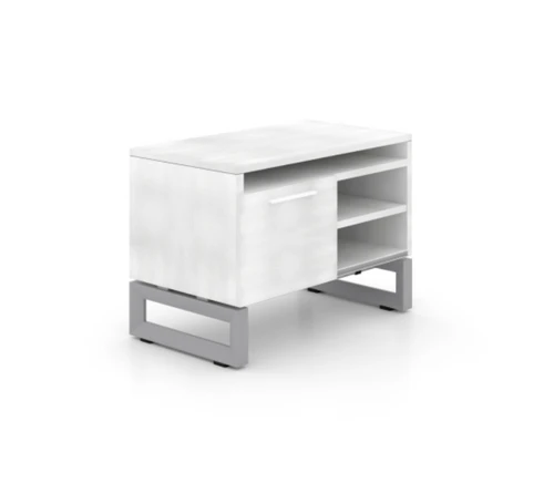 Open Storage/Bookcase 22"Hx36'W-Blanco Laminate - Grey Base (CD-VLS36-B)