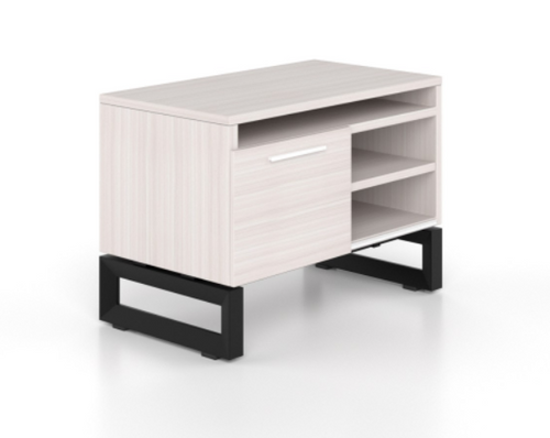 Open Storage/Bookcase 22"Hx36'W-Blanc de Gris - Black Base (CD-VLS36-BLK-BDG)