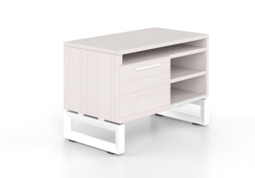Open Storage/Bookcase 22"Hx36'W-Blanc de Gris - White Base (CD-VLS36-WH-BDG)